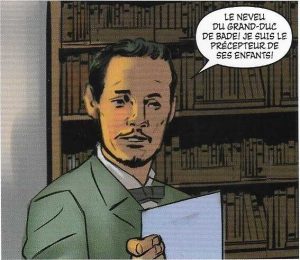 Hechler in <em>Herzl</em>, a French graphic novel by Avraham Bliah, 2020