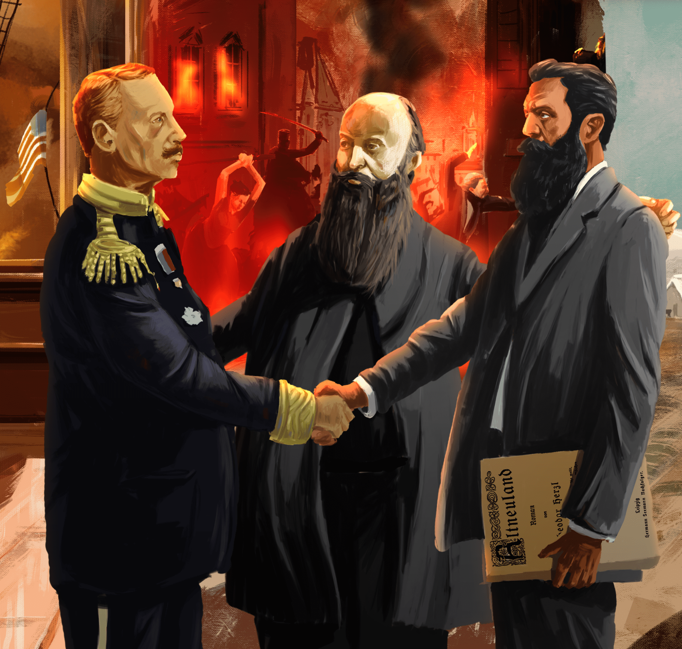 William Hechler introduced Theodor Herzl to Grand Duke Erederick of Baden I Courtesy of Disc-in Ltd. and Friends of Zion Museum