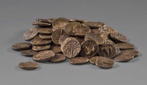 Bronze coinage from the Bar Kokhba Revolt | Kadman Numismatic Pavilion, Eretz Israel Museum, Tel Aviv–Jaffa