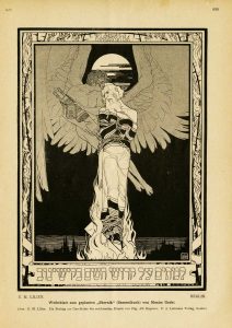 The Kishinev pogroms left deep scars on Zeitlin’s psyche. To the Kishinev Martyrs, Moses Lilien, woodcut from the Jewish periodical Ost und West, 1904 I Courtesy of Dynasty Auction House, Jerusalem