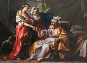 In complex family situations, a trusted maidservant might seem the easiest solution. Sarah presents her handmaiden Hagar to Abraham, Joseph-Marie Vien, 1749 I Courtesy of the Musée Fabre, Montpellier