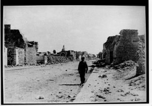 Aftermath of their bombardment, 1918 I Benjamin Ze’ev (B. Z.) Kedar, Shoshana and Asher Halevi Photo Archive, Ben-Zvi Institute 